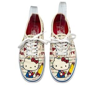 Vans x Hello Kitty Cream Graphic Print Wording Sanrio Lace Up Unisex Sneakers